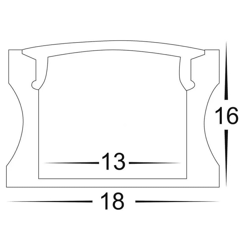 Square Aluminium Profile with Diffuser IP20
